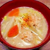 野菜たっぷり☆おからパウダー入り肉団子汁